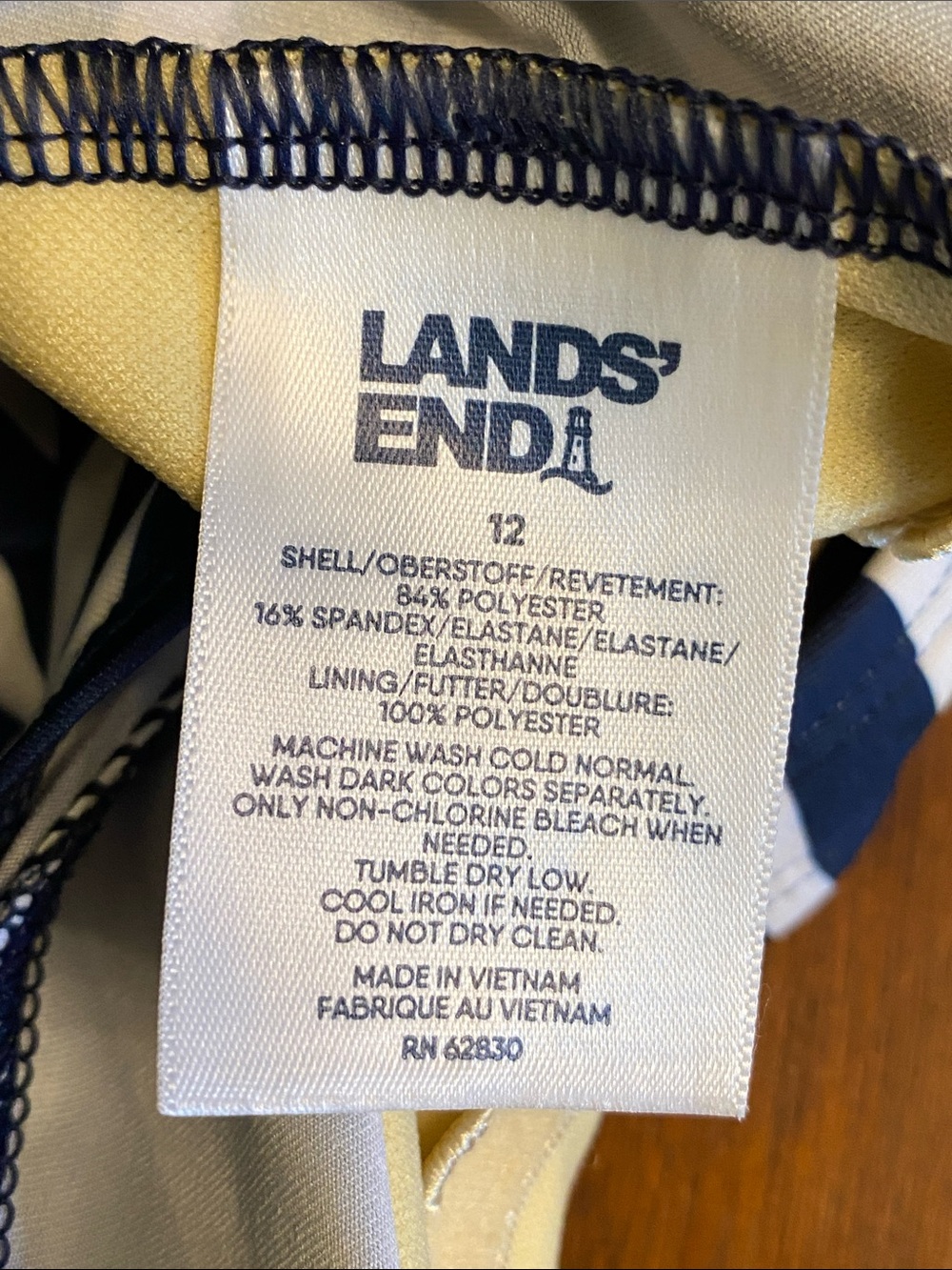 Lands End Striped One Piece Swimsuit - Picture 4 of 5
